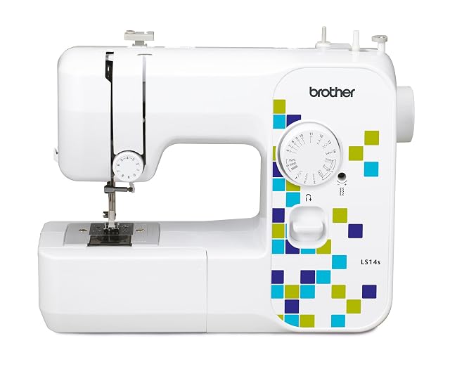 Brother LS14s compact mechanical sewing machine, front three-quarter view