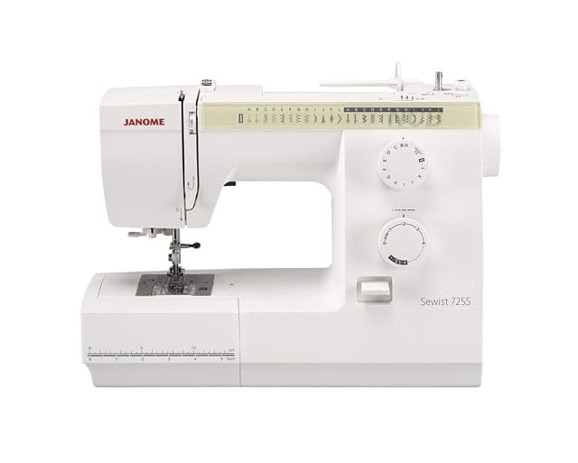 Janome Sewist 725S mechanical sewing machine, front three-quarter view