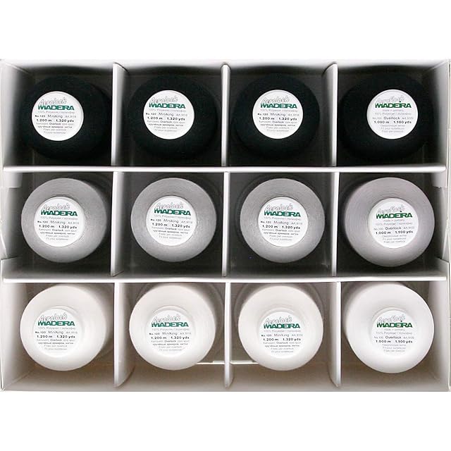Madeira Aerolock and Aeroflock overlock thread box with twelve cones